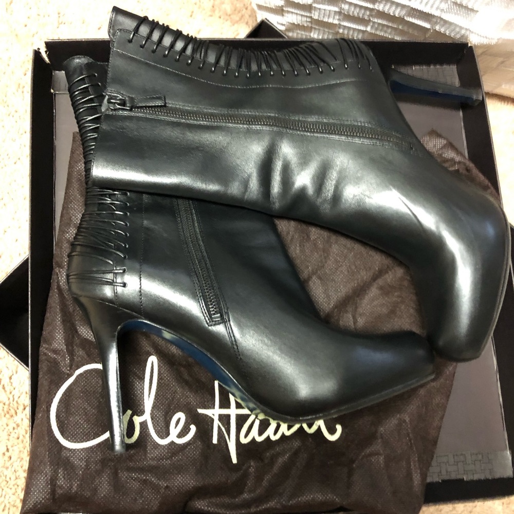 Cole Haan black booties in excellent used condition